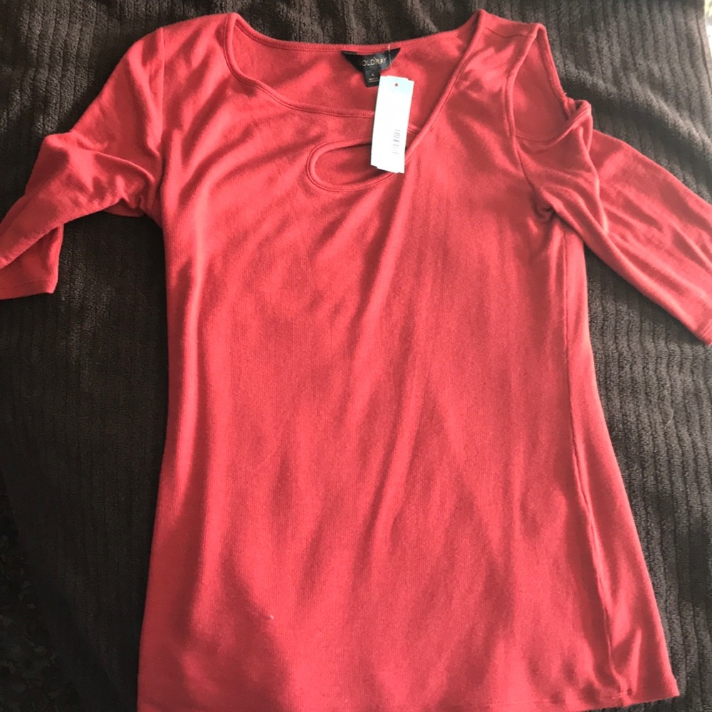 Goldray cold shoulder sweater, dark orange